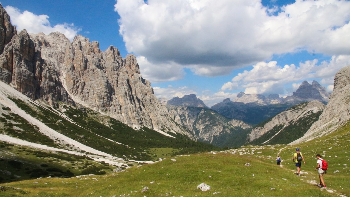 randonneurs dans les Dolomites