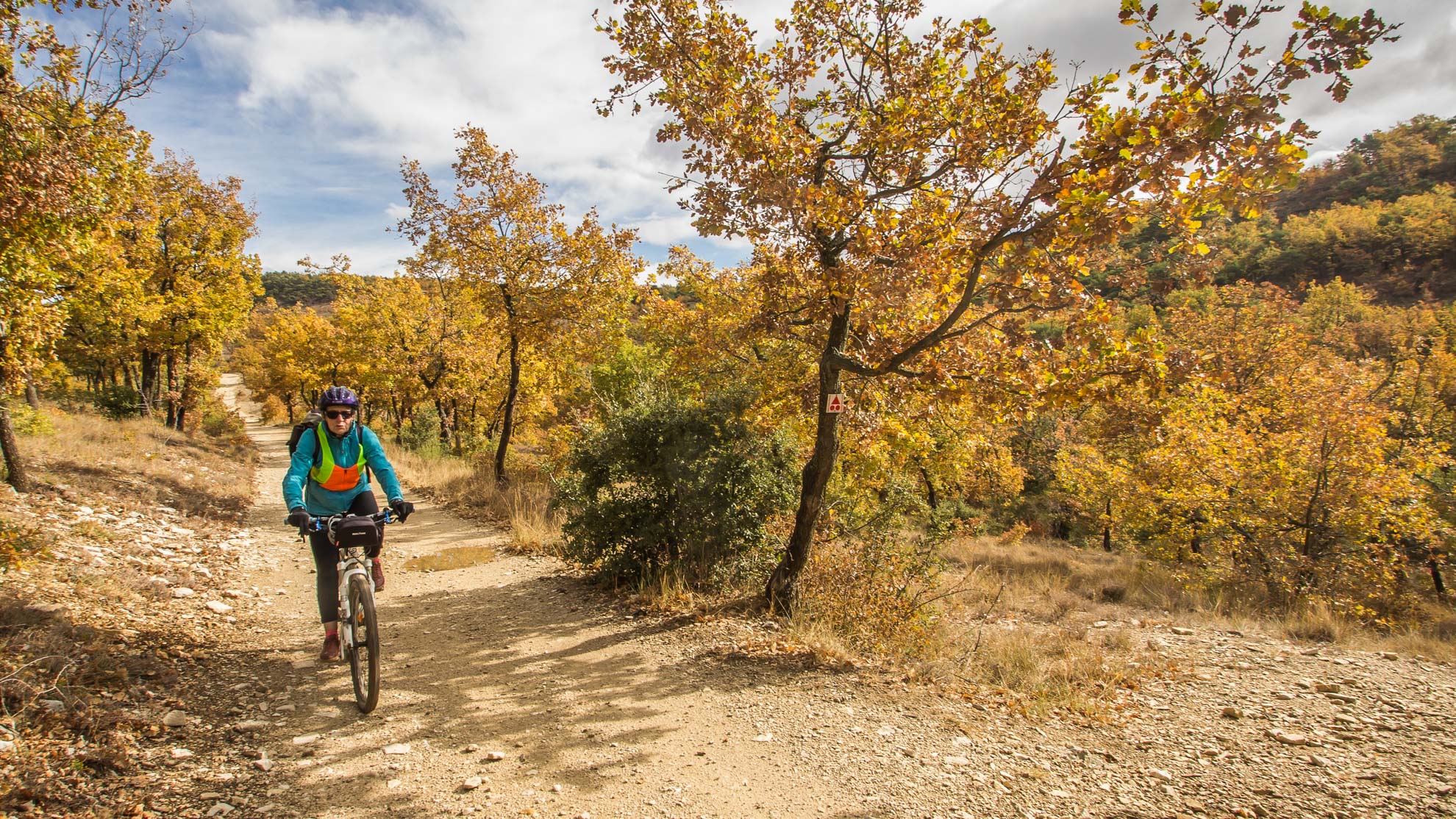 à vélo sur les pistes de Provence
