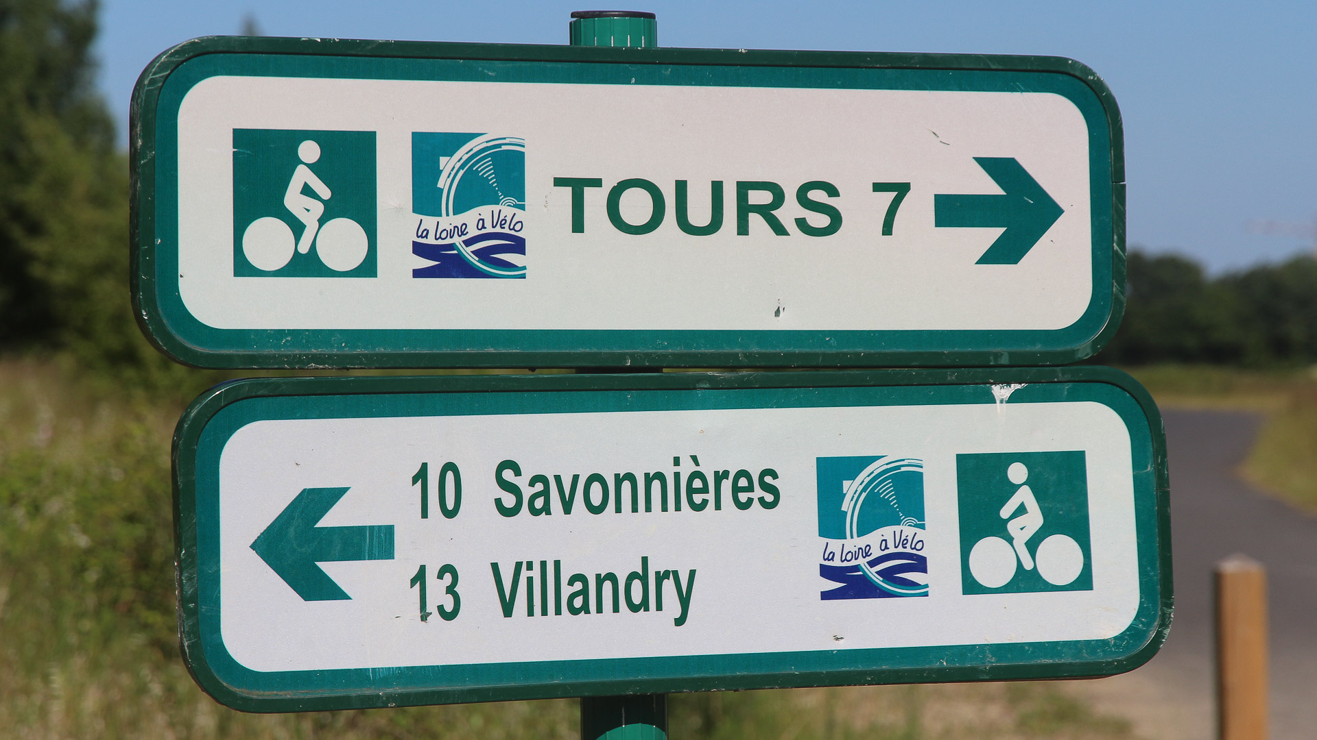 panneaux indicateurs sur la Loire à vélo