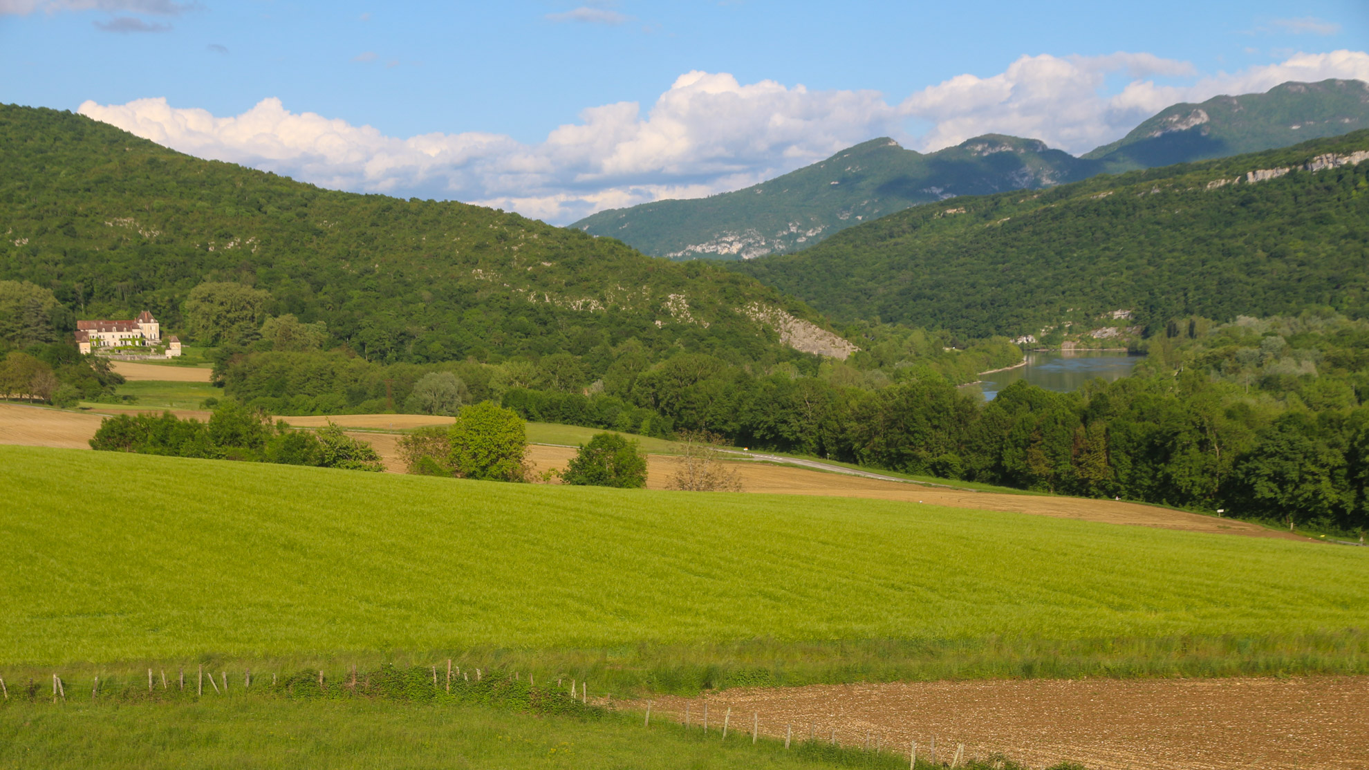 paysage de la Via Rhôna à proximité de Belley