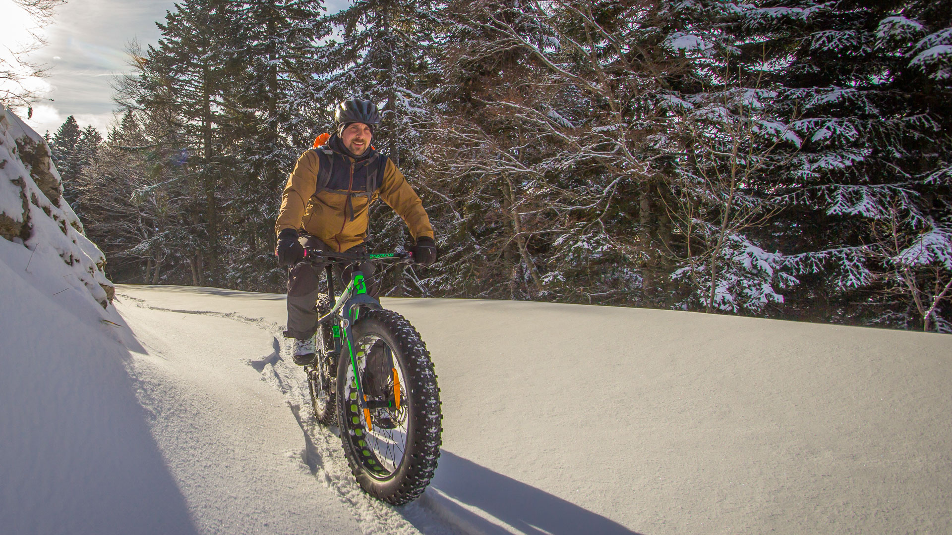 fat bike vercors dans la poudreuse