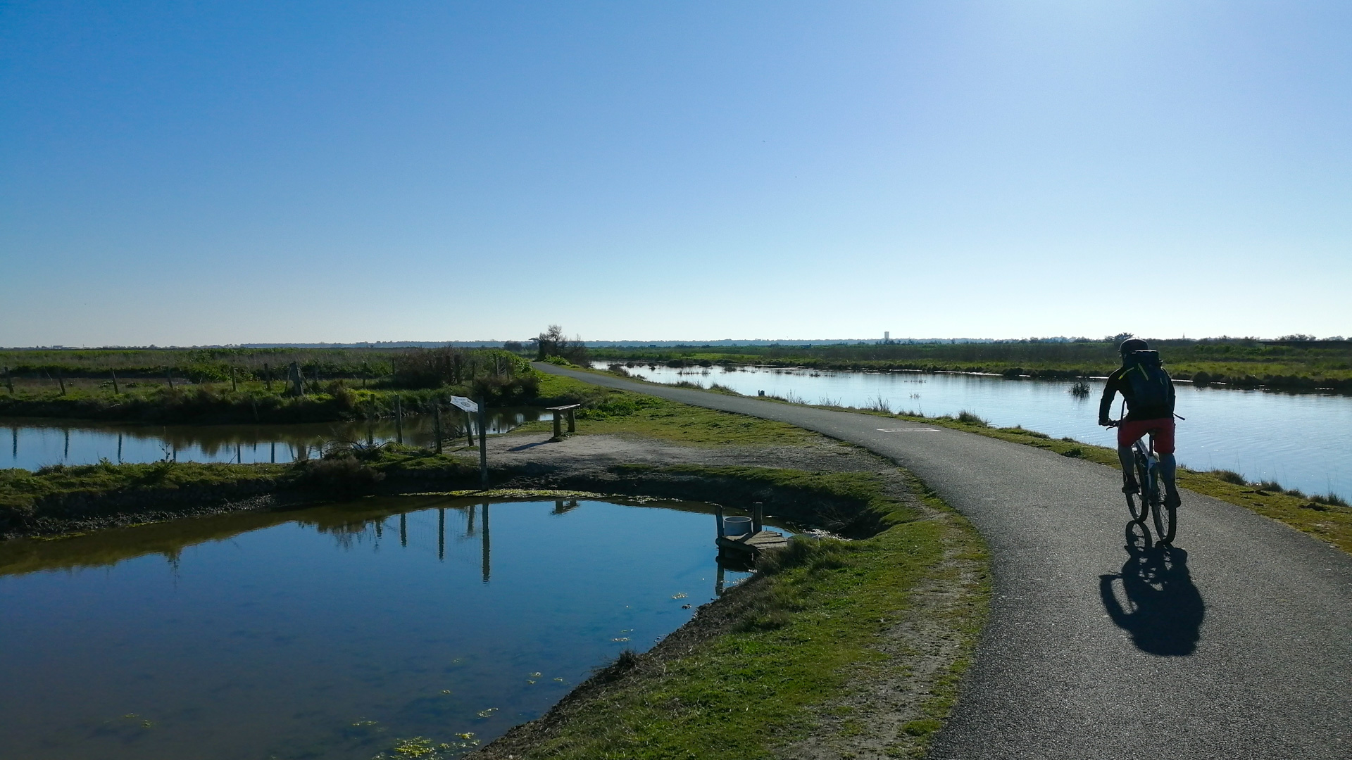 vélo sur une petite route de la côte atlantique