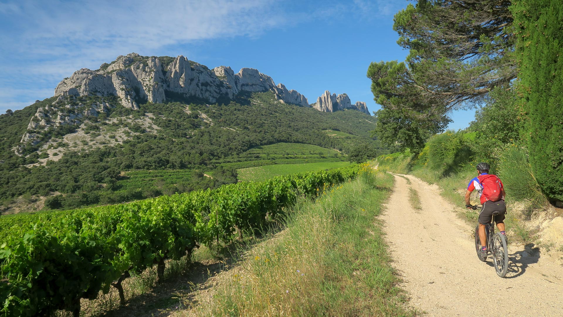 sur les pistes des Dentelles en VTTAE