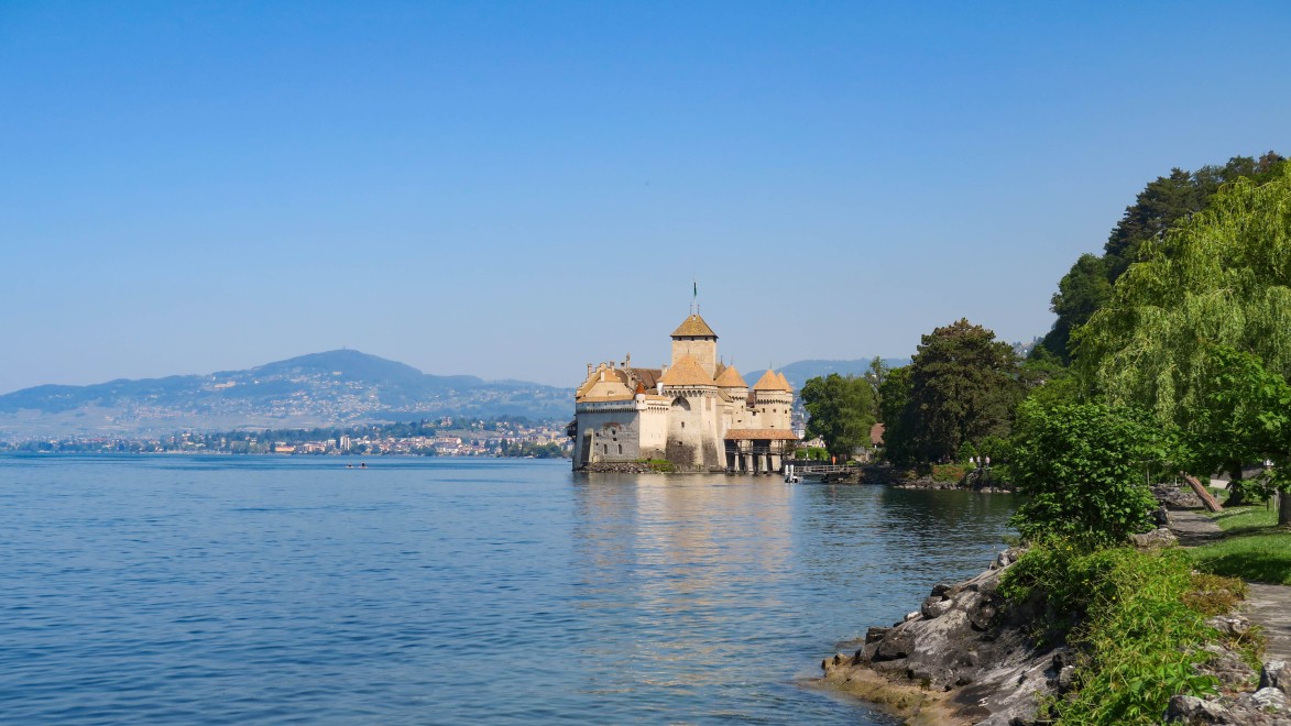 Château de Chillon à Montreux et lac Léman