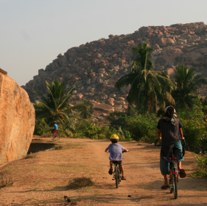 Vélo en Inde avec enfants
